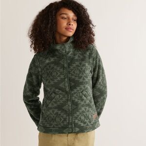 Pendleton Women’s Olive Sacred Star Snap Front Fleece Jacket Size Medium